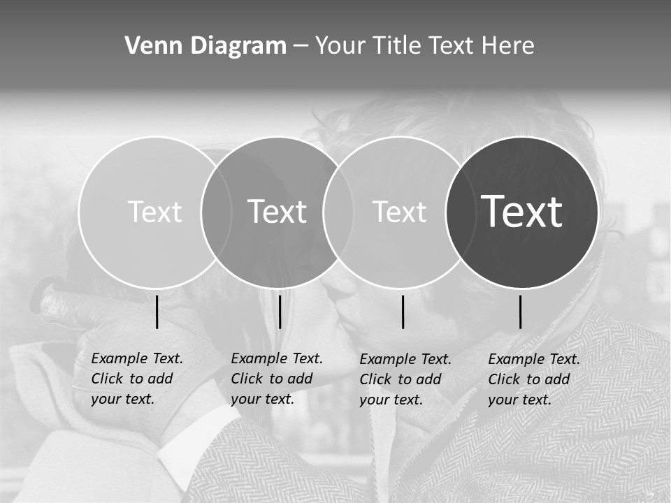 Loving Couple Kissing 20 Th Century PowerPoint Template