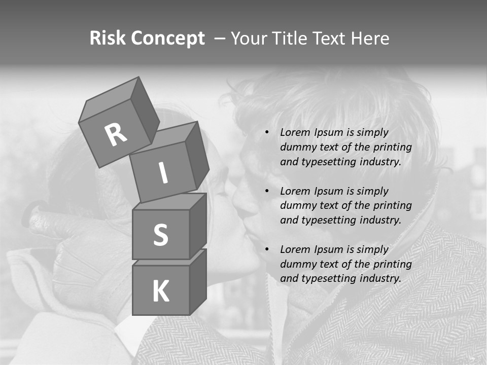 Loving Couple Kissing 20 Th Century PowerPoint Template