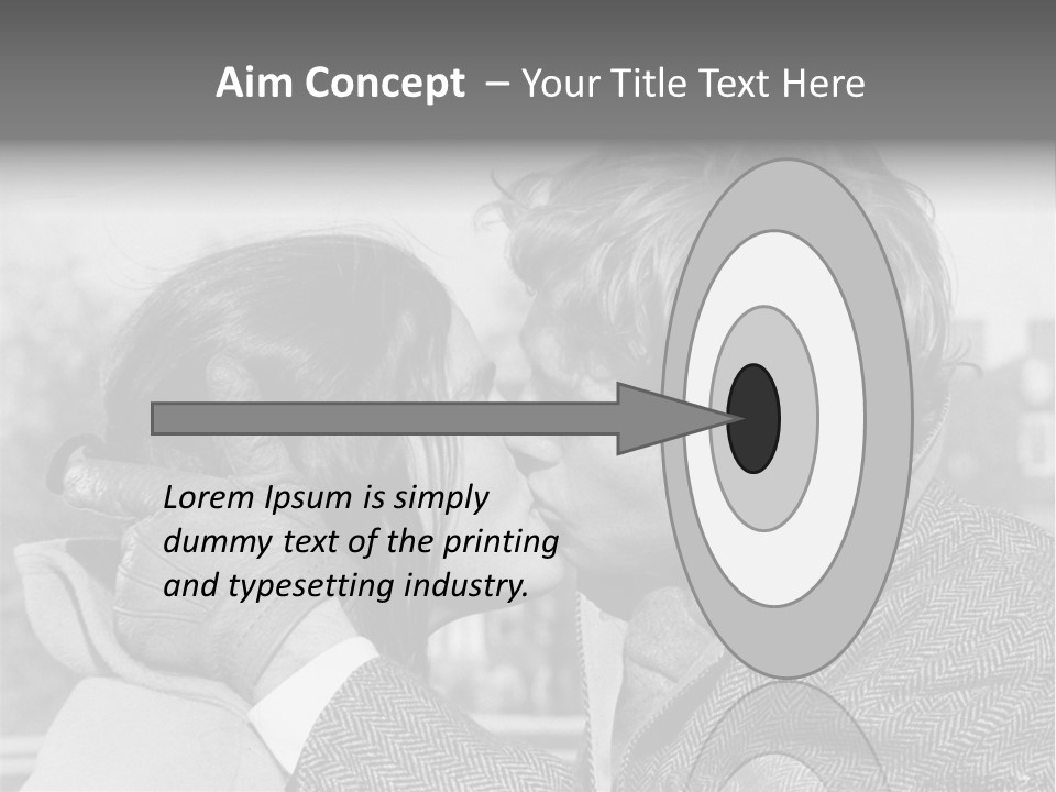 Loving Couple Kissing 20 Th Century PowerPoint Template