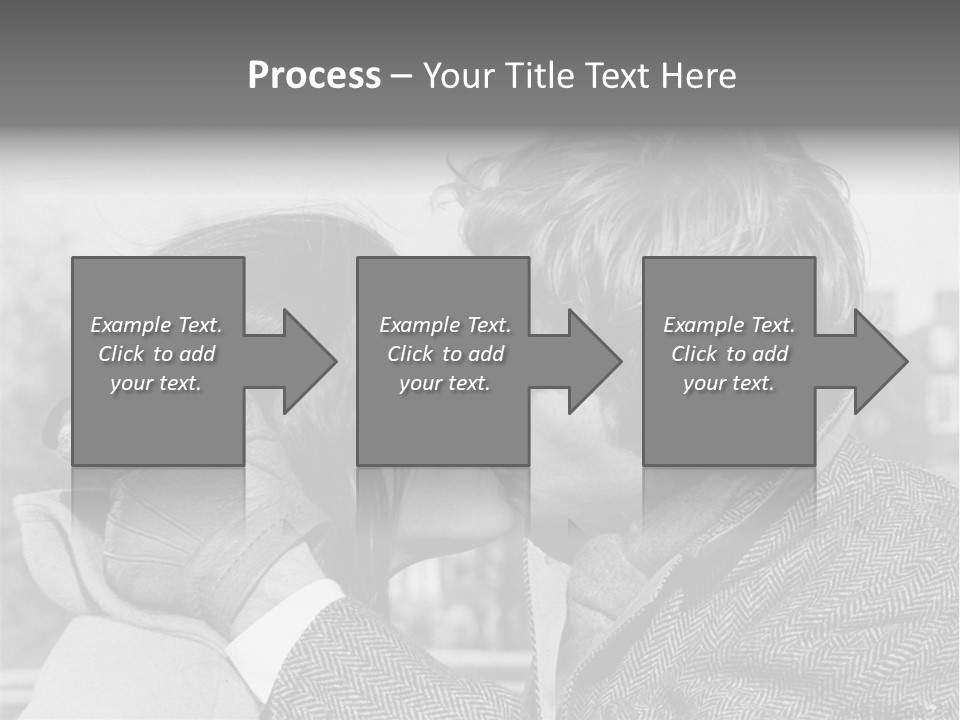 Loving Couple Kissing 20 Th Century PowerPoint Template