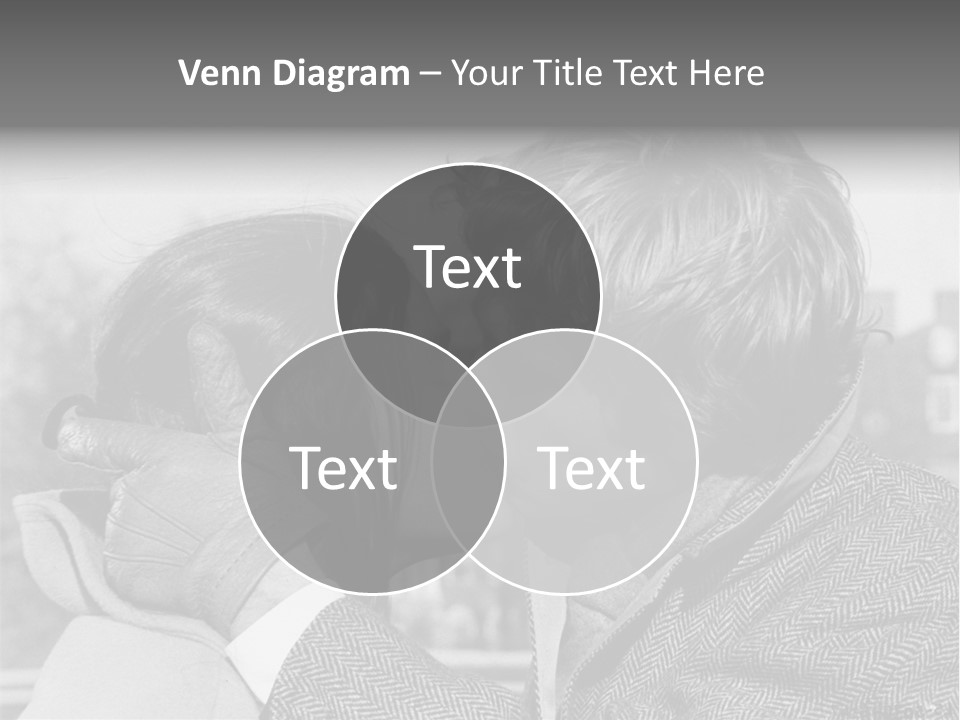 Loving Couple Kissing 20 Th Century PowerPoint Template