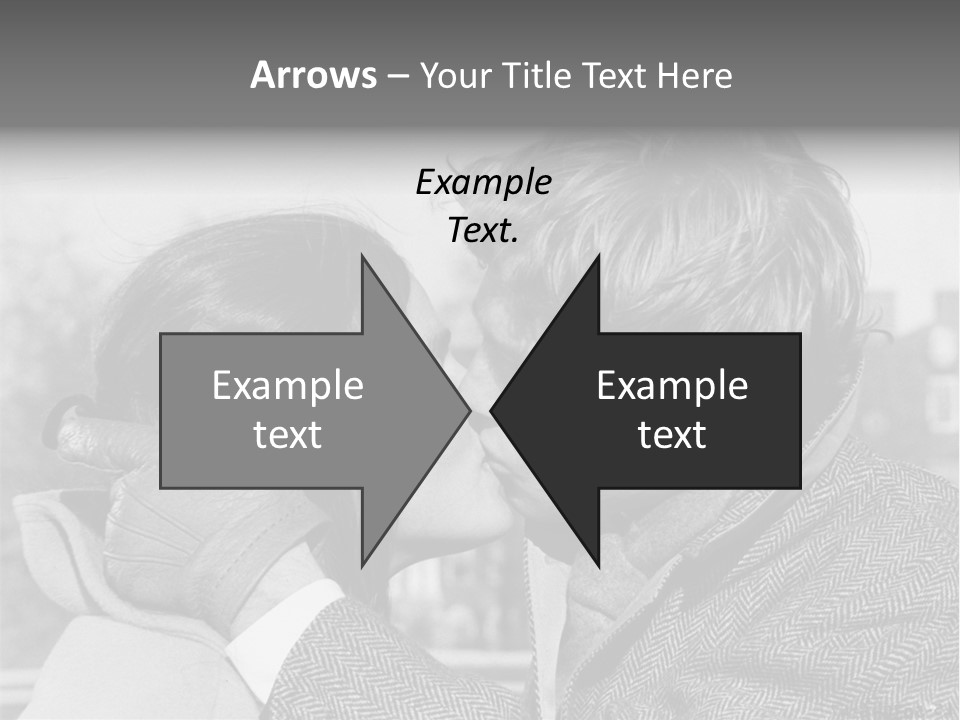 Loving Couple Kissing 20 Th Century PowerPoint Template