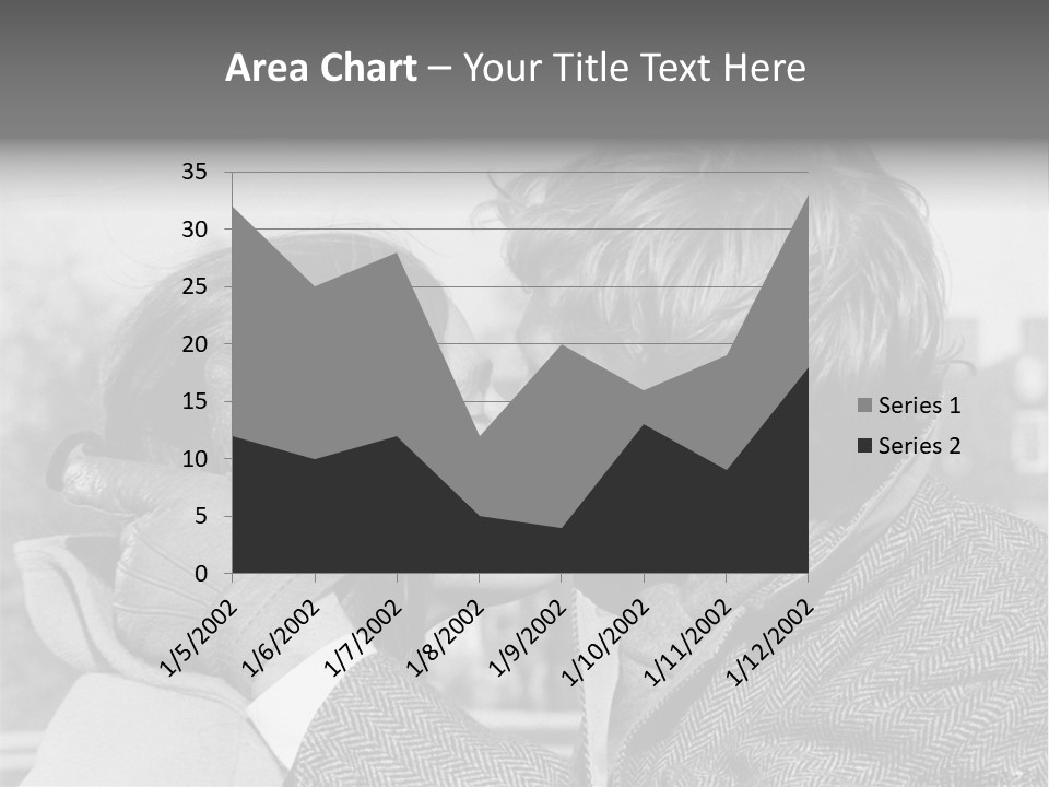 Loving Couple Kissing 20 Th Century PowerPoint Template