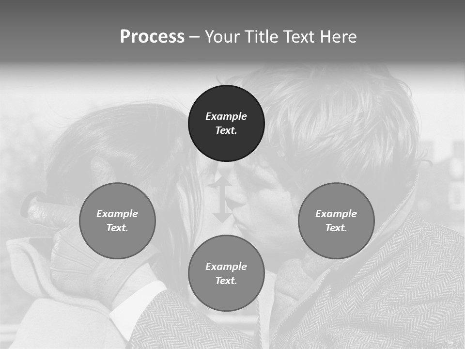 Loving Couple Kissing 20 Th Century PowerPoint Template