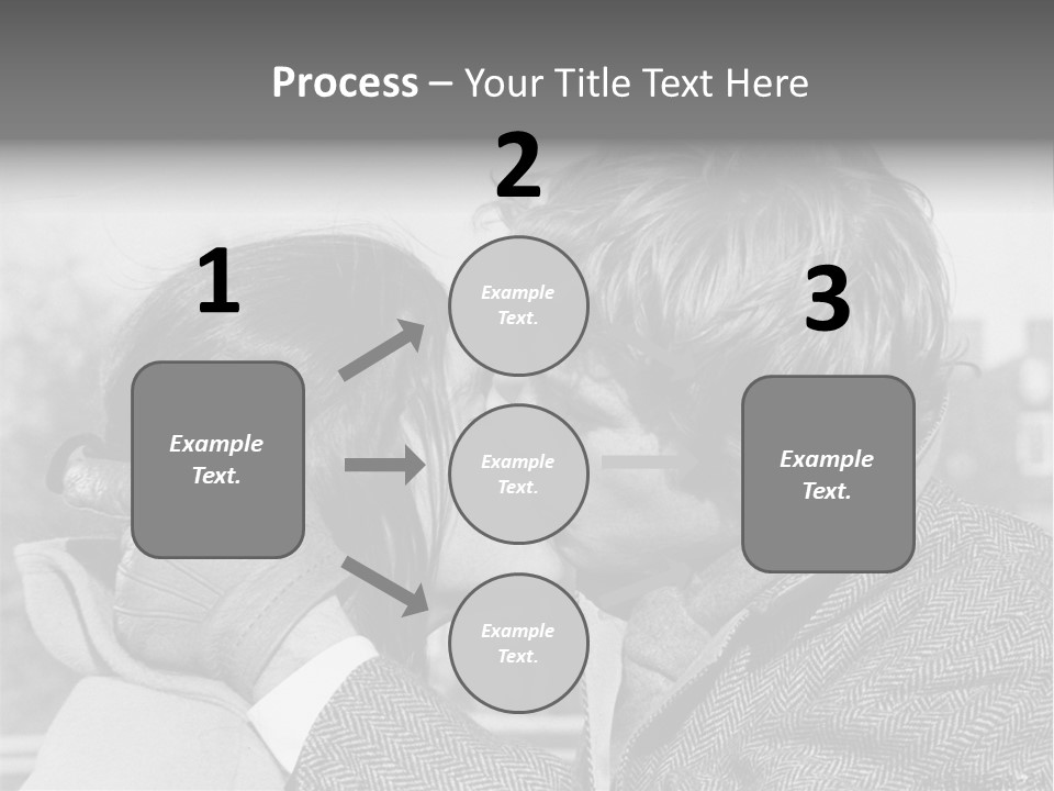 Loving Couple Kissing 20 Th Century PowerPoint Template