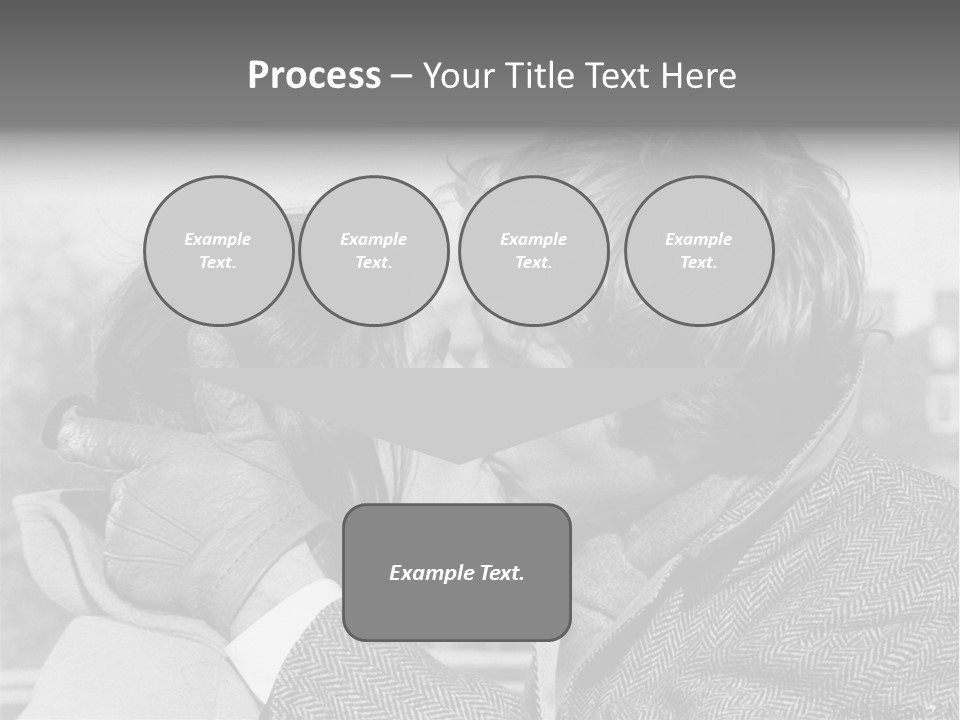 Loving Couple Kissing 20 Th Century PowerPoint Template