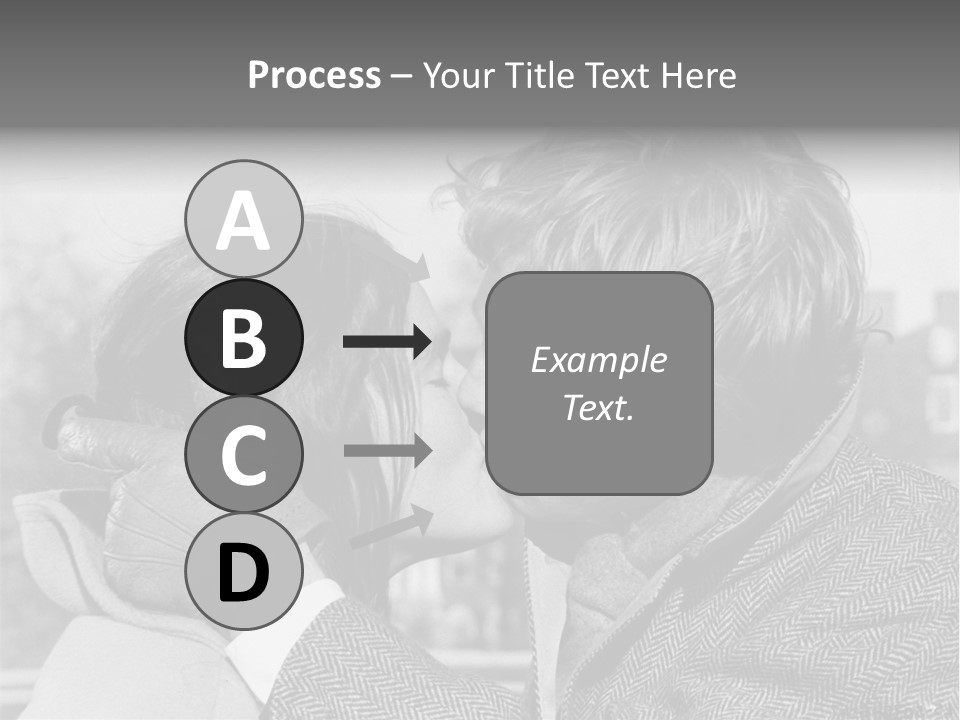 Loving Couple Kissing 20 Th Century PowerPoint Template