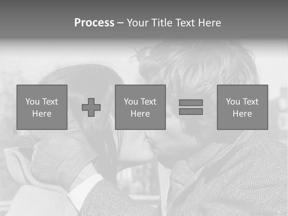 Loving Couple Kissing 20 Th Century PowerPoint Template