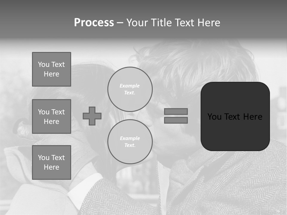 Loving Couple Kissing 20 Th Century PowerPoint Template