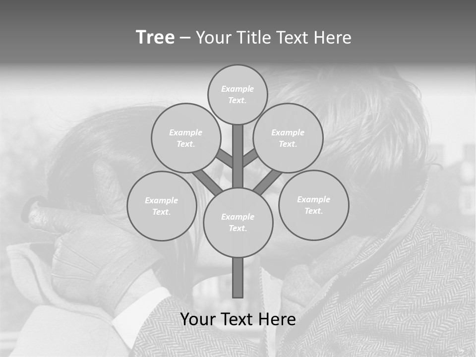 Loving Couple Kissing 20 Th Century PowerPoint Template