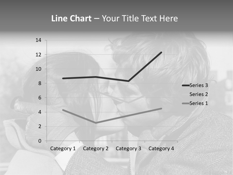 Loving Couple Kissing 20 Th Century PowerPoint Template