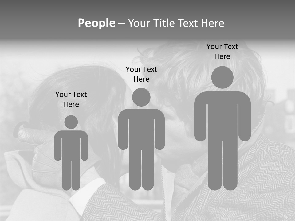 Loving Couple Kissing 20 Th Century PowerPoint Template