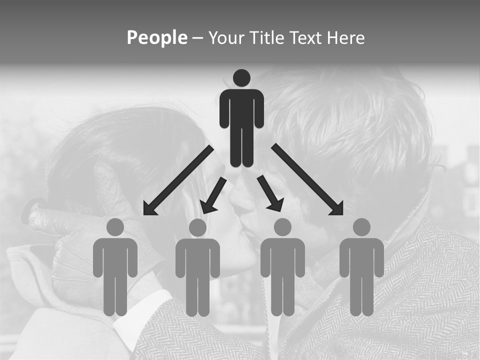 Loving Couple Kissing 20 Th Century PowerPoint Template