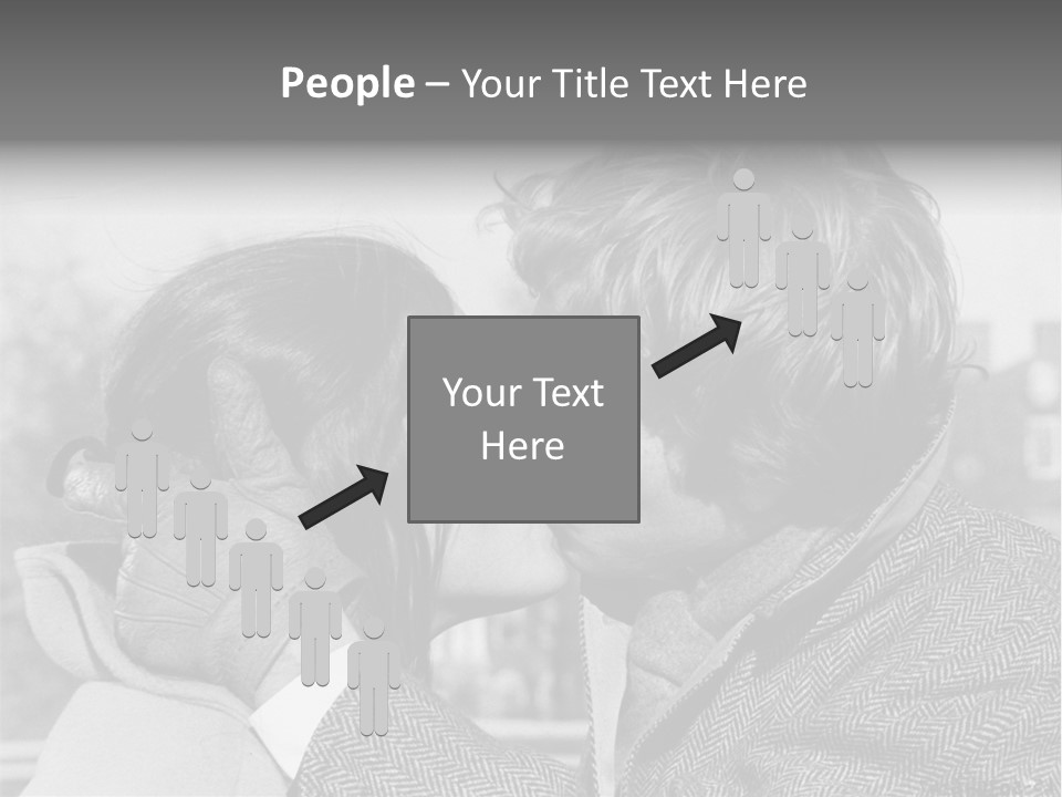 Loving Couple Kissing 20 Th Century PowerPoint Template