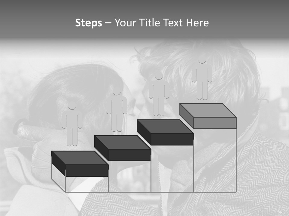 Loving Couple Kissing 20 Th Century PowerPoint Template