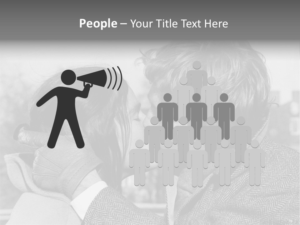 Loving Couple Kissing 20 Th Century PowerPoint Template