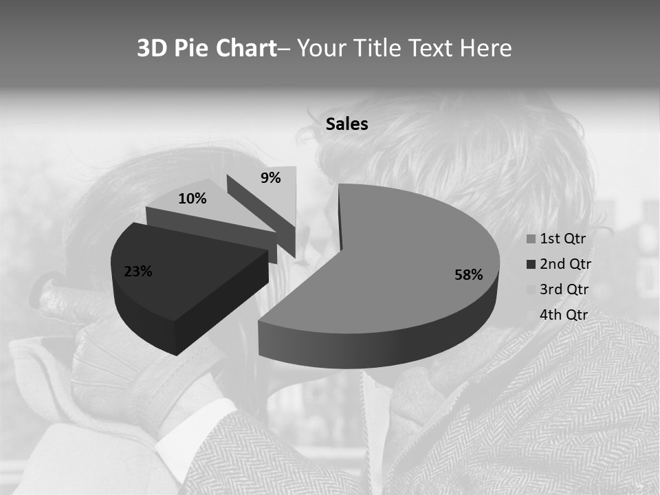 Loving Couple Kissing 20 Th Century PowerPoint Template