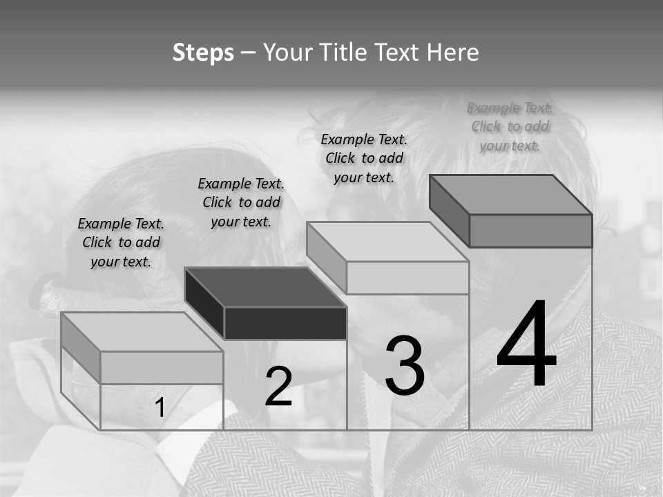 Loving Couple Kissing 20 Th Century PowerPoint Template