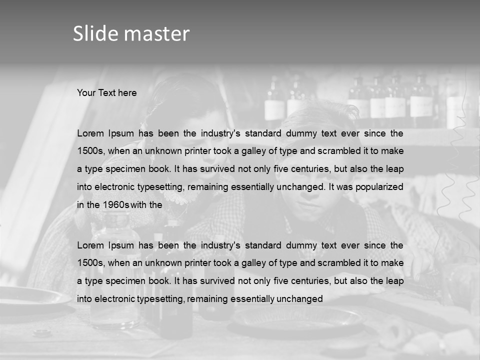 Brother And Sister In Black And White Shot PowerPoint Template