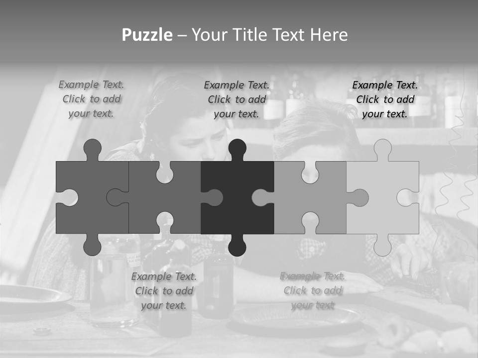 Brother And Sister In Black And White Shot PowerPoint Template