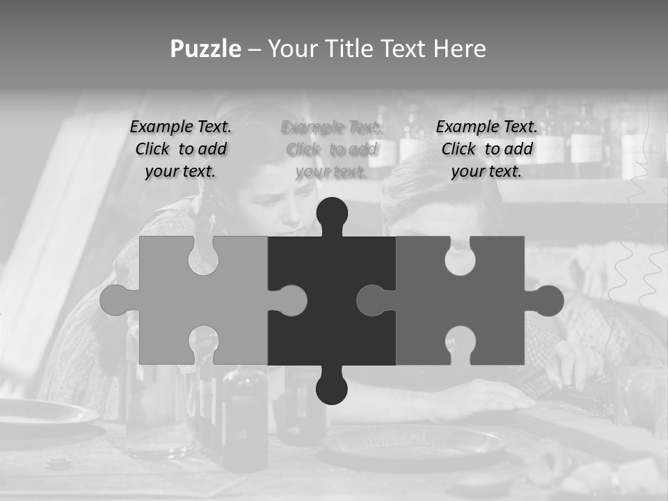 Brother And Sister In Black And White Shot PowerPoint Template