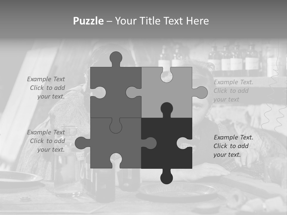 Brother And Sister In Black And White Shot PowerPoint Template