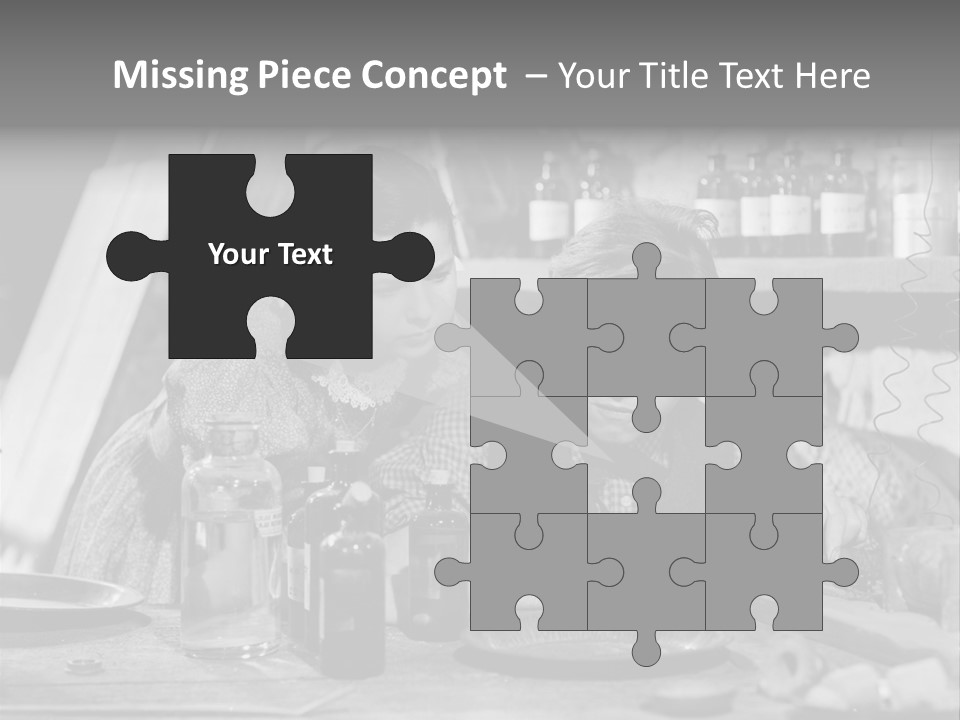 Brother And Sister In Black And White Shot PowerPoint Template