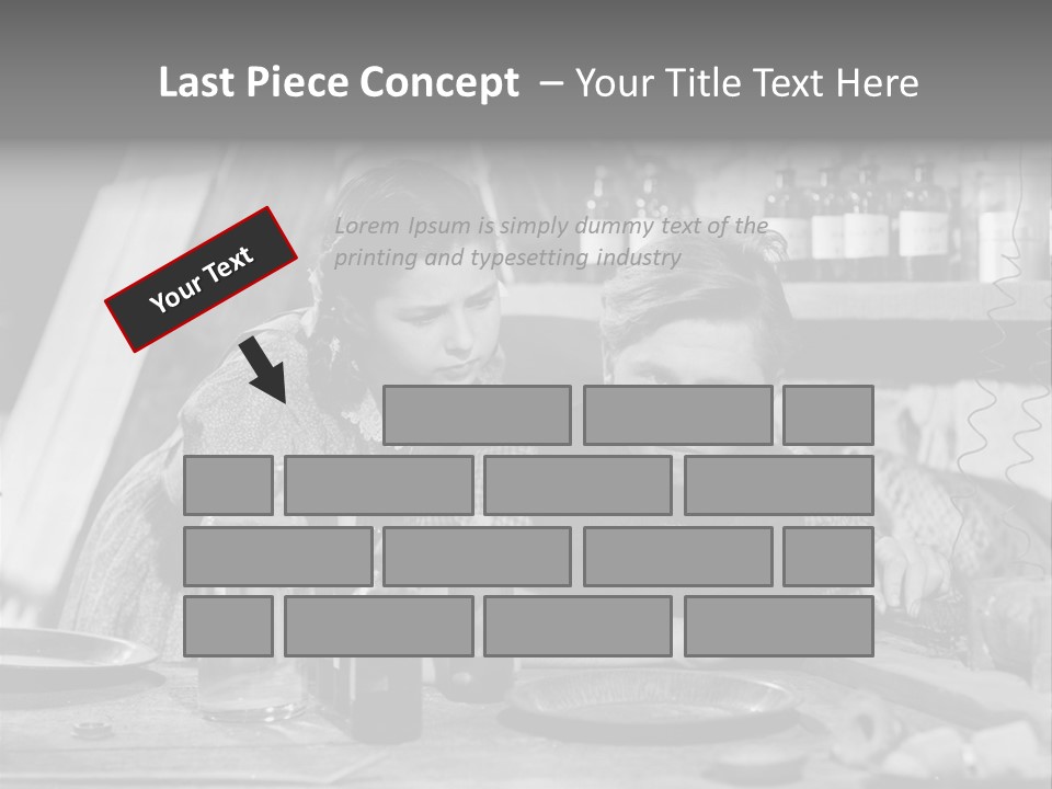 Brother And Sister In Black And White Shot PowerPoint Template