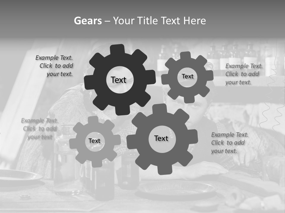 Brother And Sister In Black And White Shot PowerPoint Template