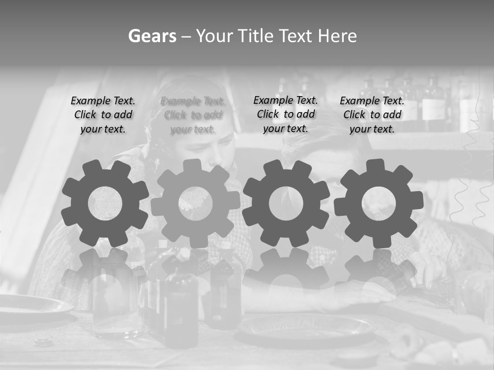 Brother And Sister In Black And White Shot PowerPoint Template