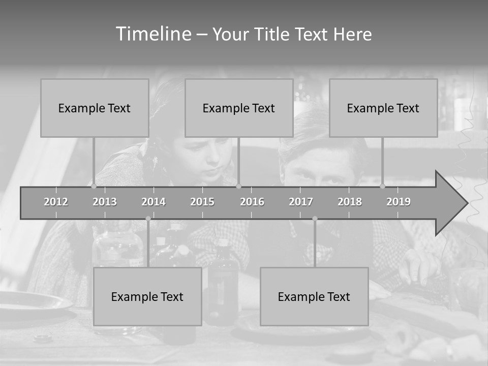 Brother And Sister In Black And White Shot PowerPoint Template