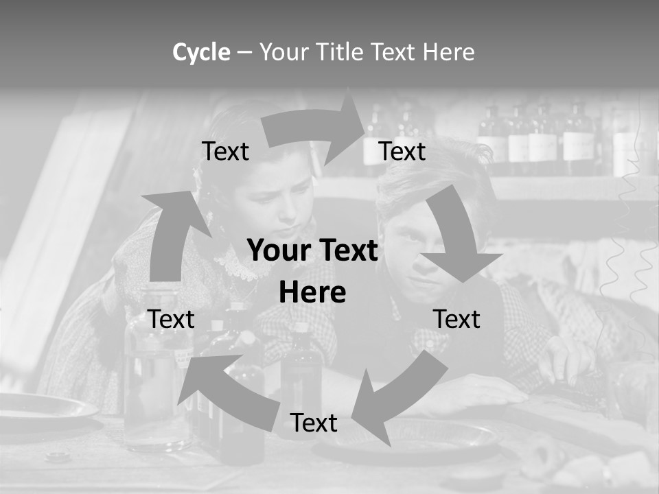 Brother And Sister In Black And White Shot PowerPoint Template