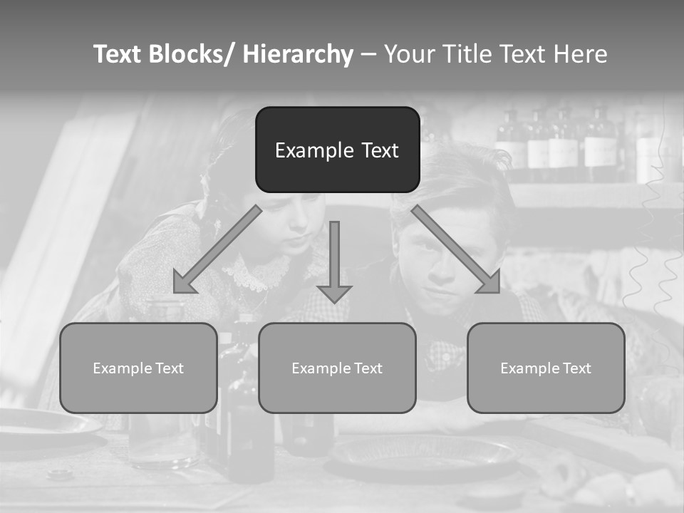 Brother And Sister In Black And White Shot PowerPoint Template