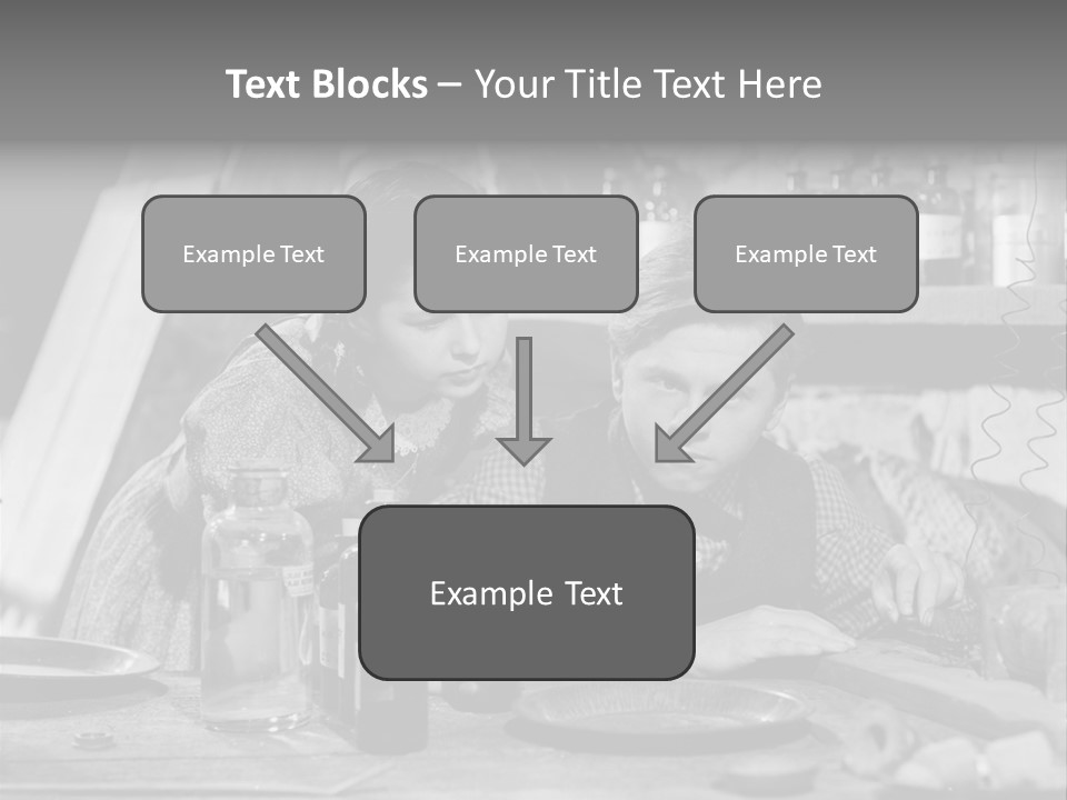 Brother And Sister In Black And White Shot PowerPoint Template