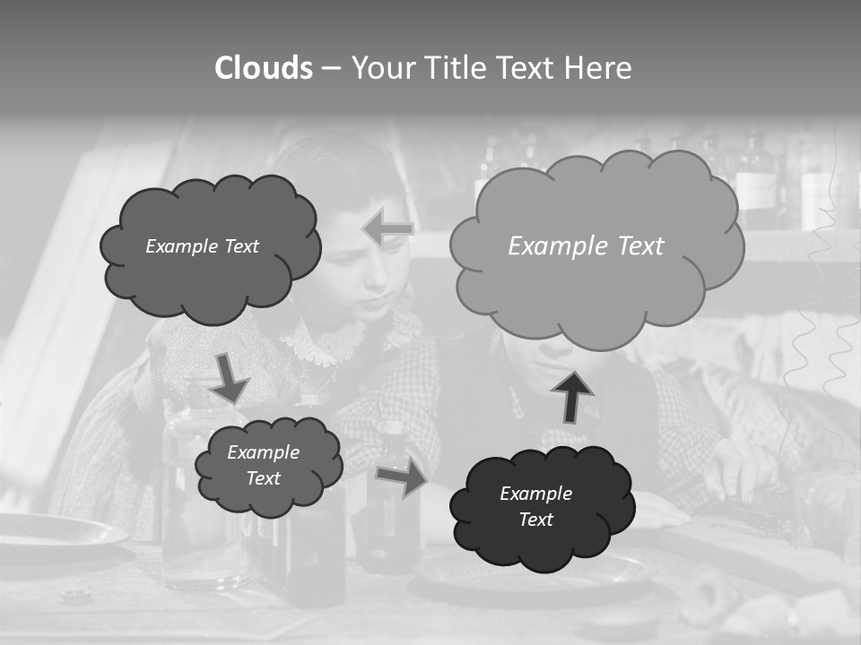 Brother And Sister In Black And White Shot PowerPoint Template