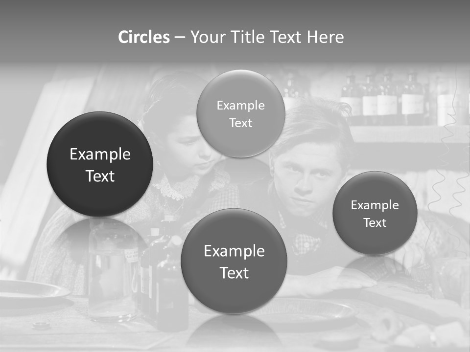 Brother And Sister In Black And White Shot PowerPoint Template