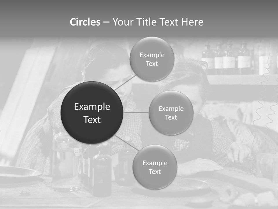 Brother And Sister In Black And White Shot PowerPoint Template