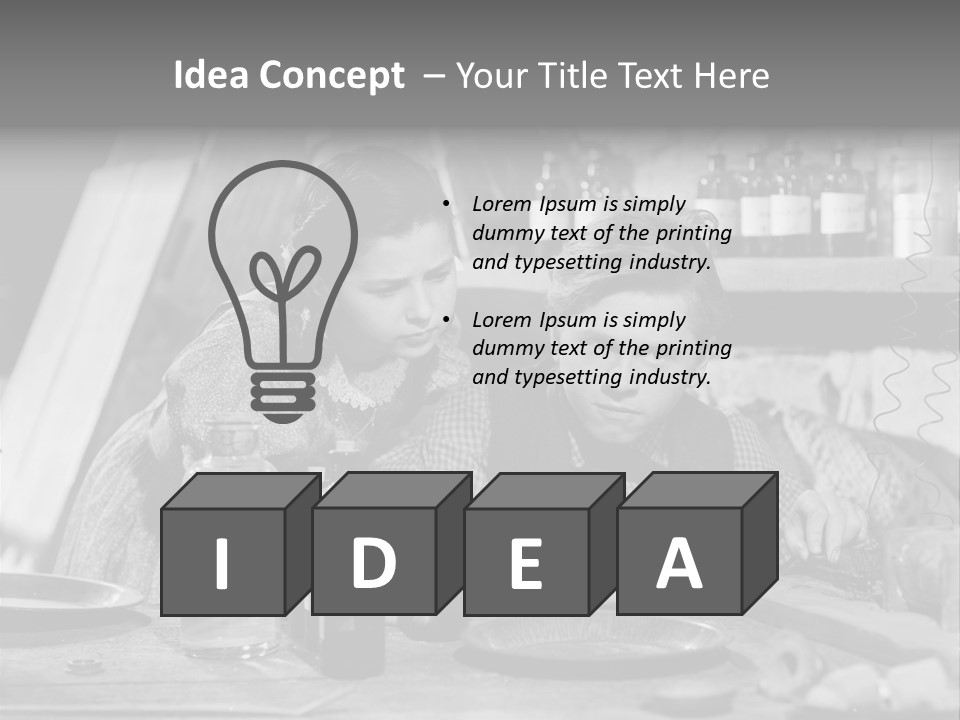 Brother And Sister In Black And White Shot PowerPoint Template