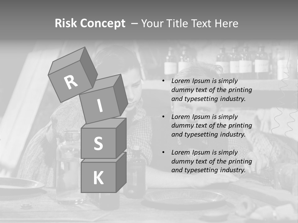 Brother And Sister In Black And White Shot PowerPoint Template