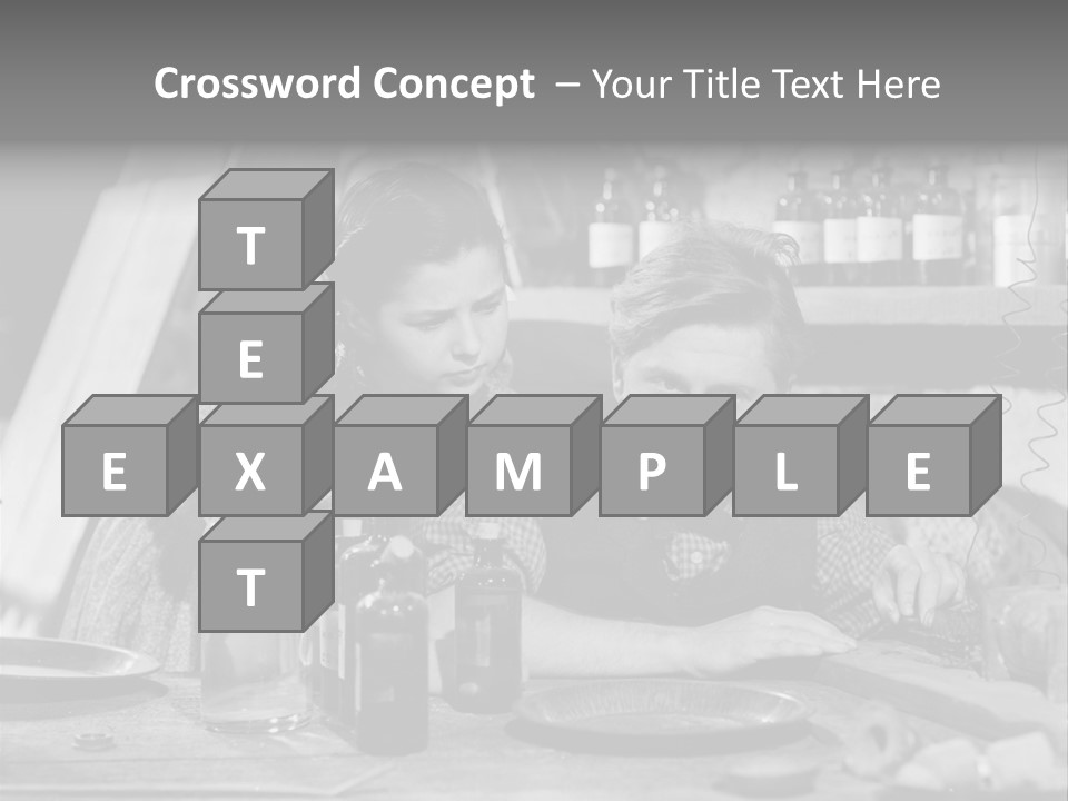 Brother And Sister In Black And White Shot PowerPoint Template