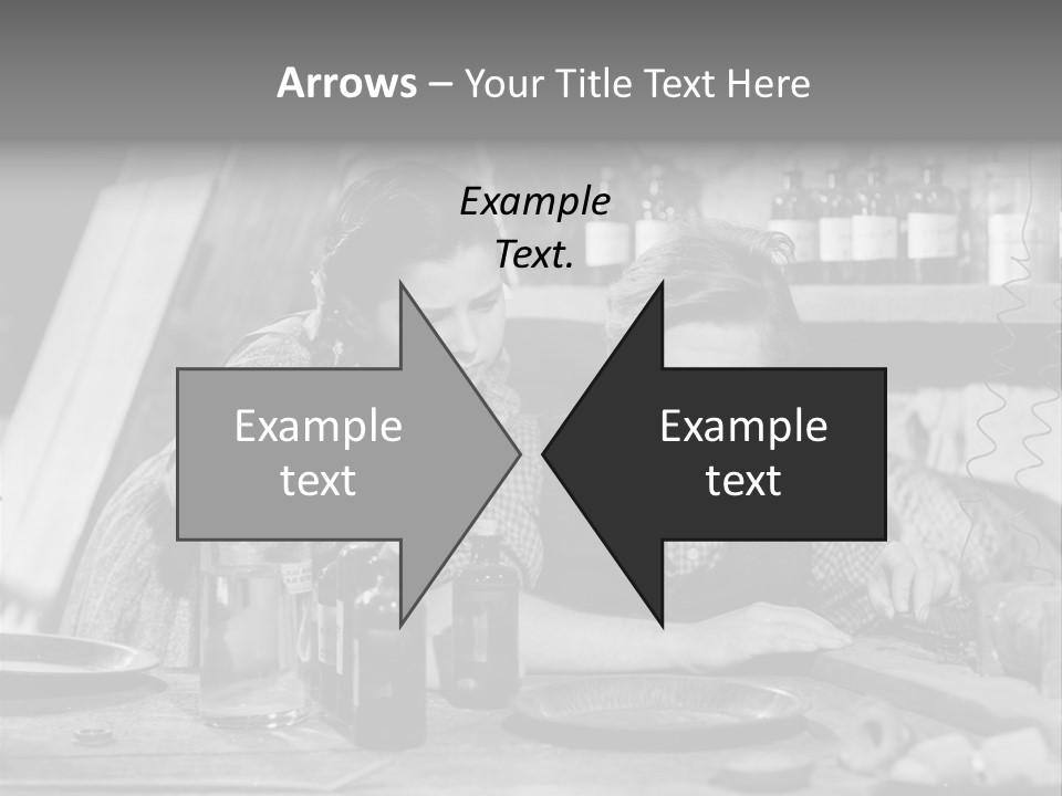 Brother And Sister In Black And White Shot PowerPoint Template