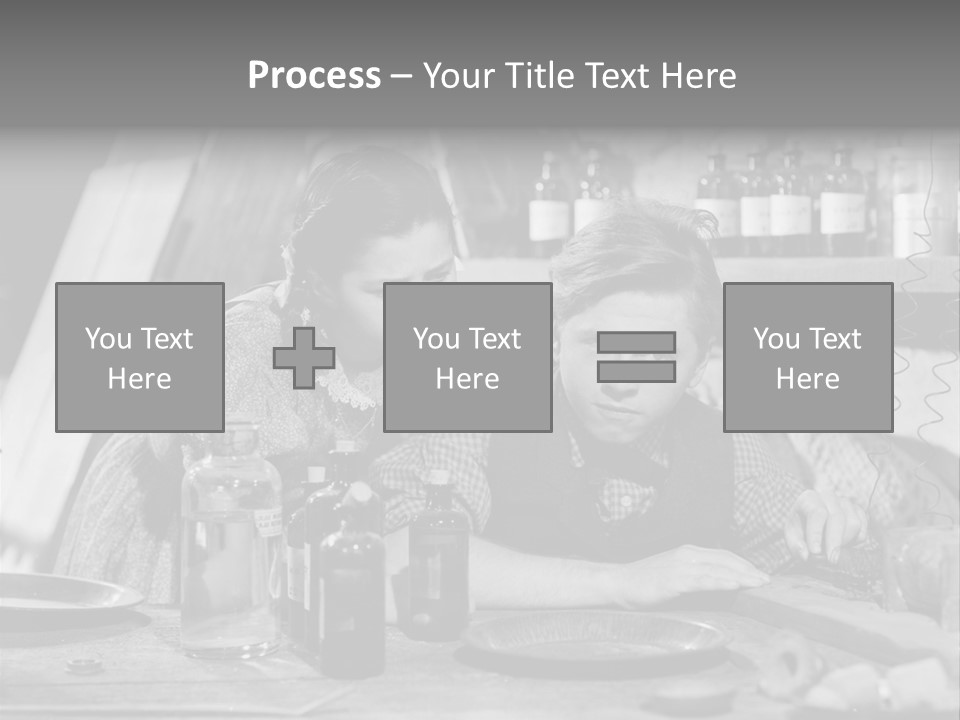 Brother And Sister In Black And White Shot PowerPoint Template