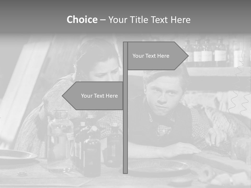 Brother And Sister In Black And White Shot PowerPoint Template