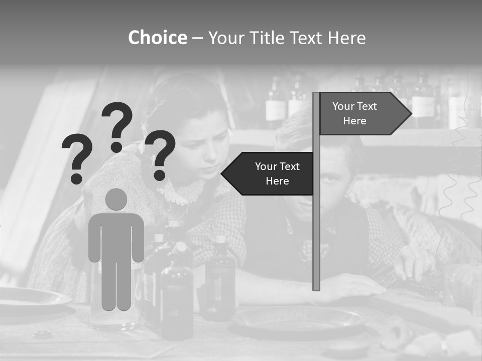 Brother And Sister In Black And White Shot PowerPoint Template