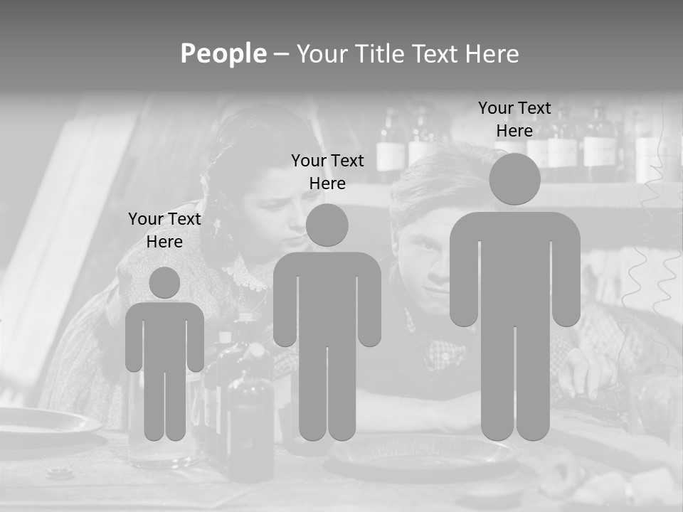 Brother And Sister In Black And White Shot PowerPoint Template