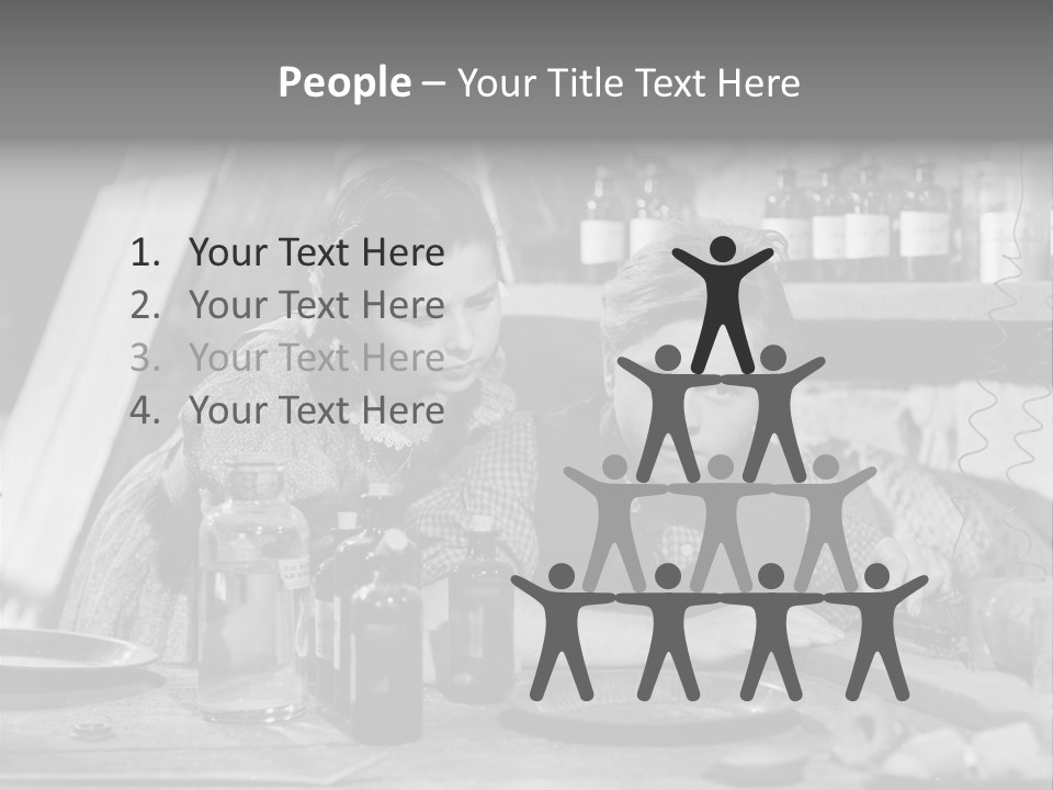 Brother And Sister In Black And White Shot PowerPoint Template