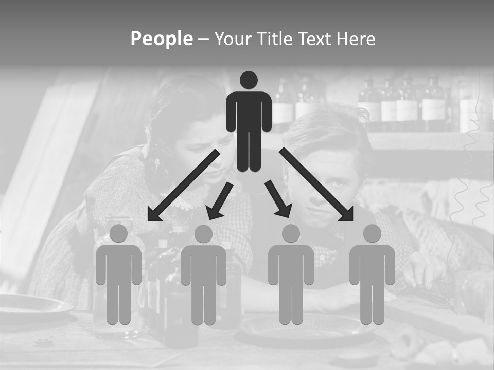 Brother And Sister In Black And White Shot PowerPoint Template