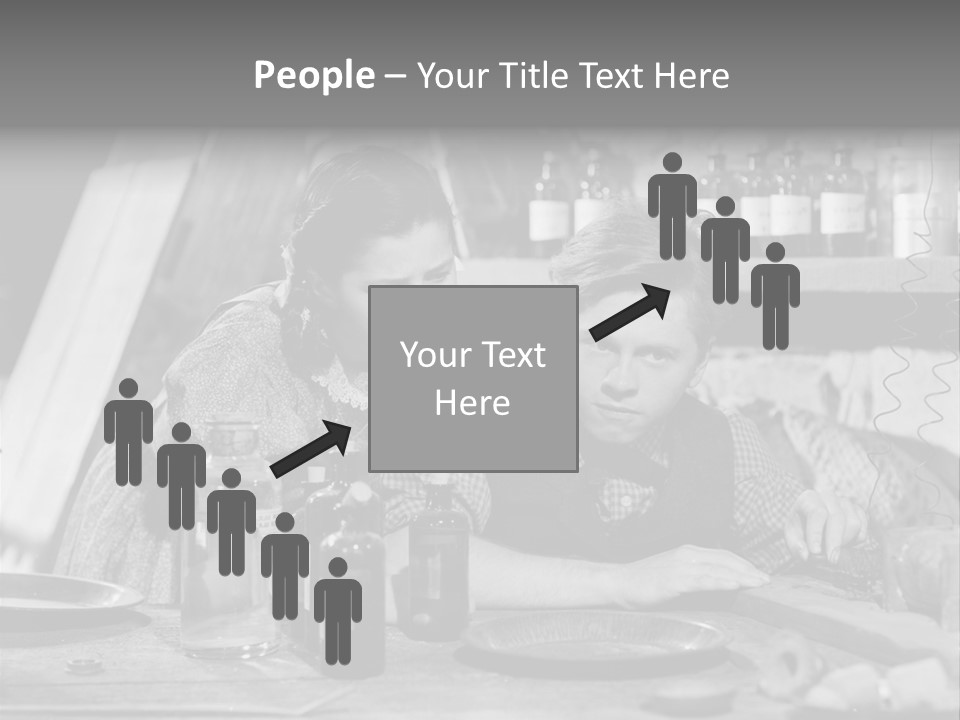 Brother And Sister In Black And White Shot PowerPoint Template