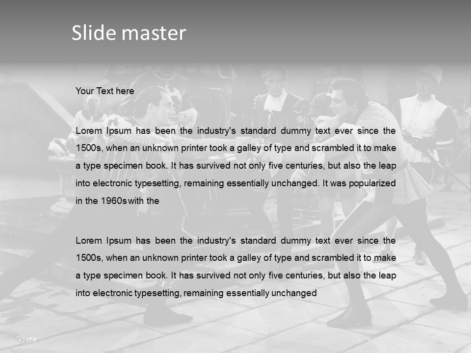 Musketeers Black And White Shot PowerPoint Template