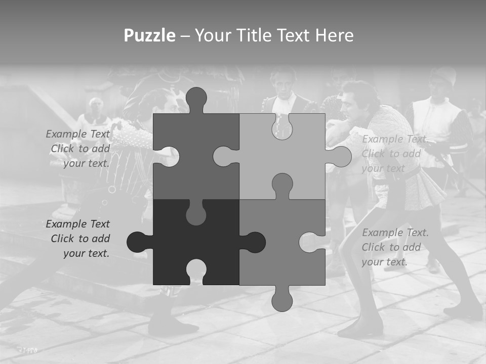 Musketeers Black And White Shot PowerPoint Template